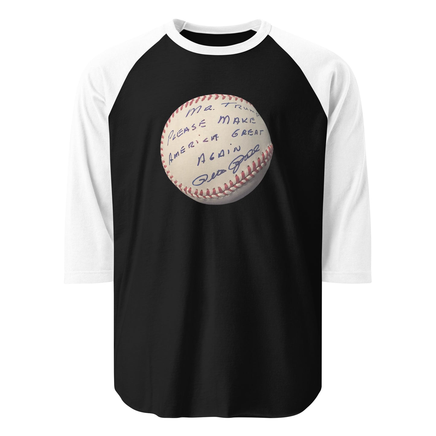 Pete Rose Baseball For Trump - 3/4 Sleeve Shirt