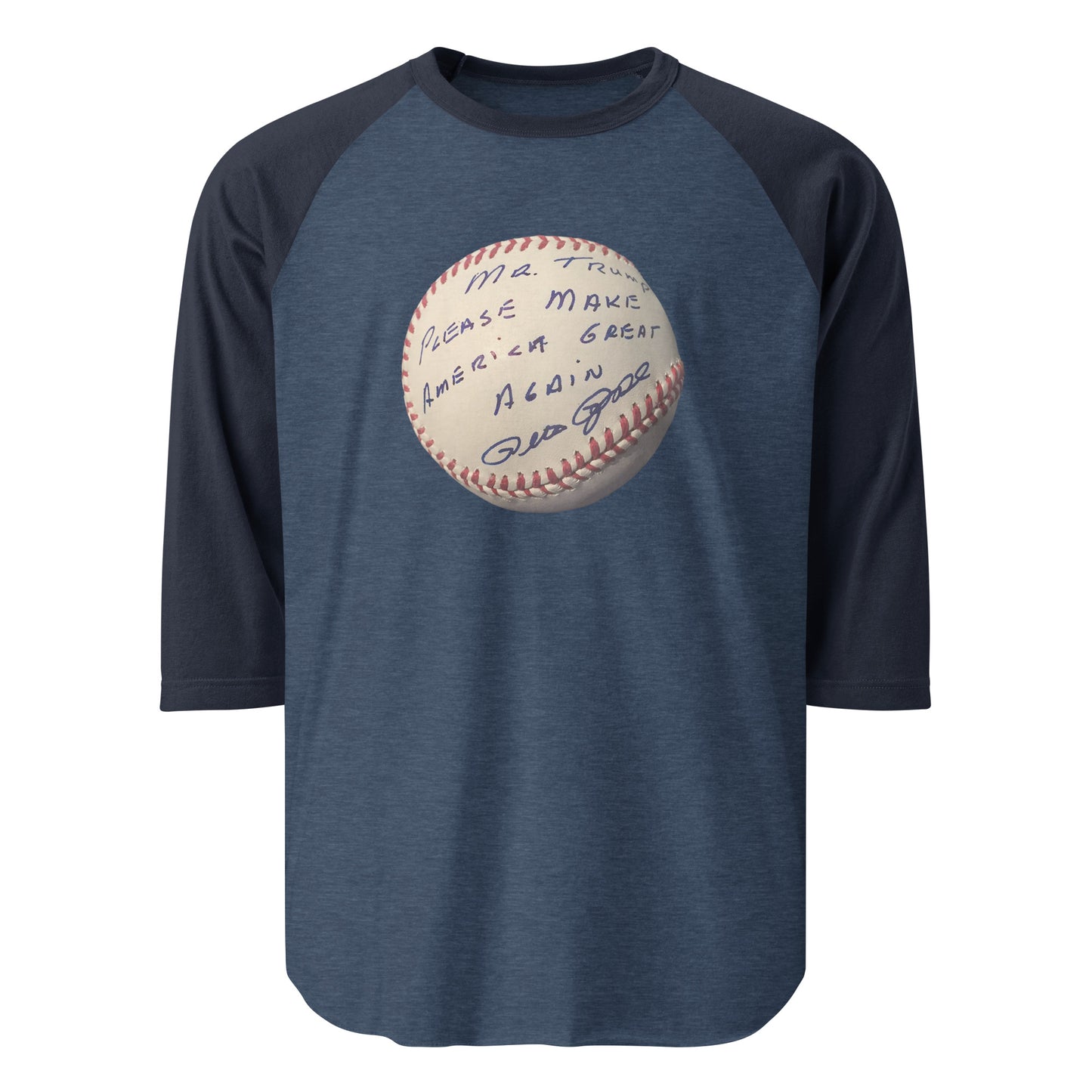 Pete Rose Baseball For Trump - 3/4 Sleeve Shirt