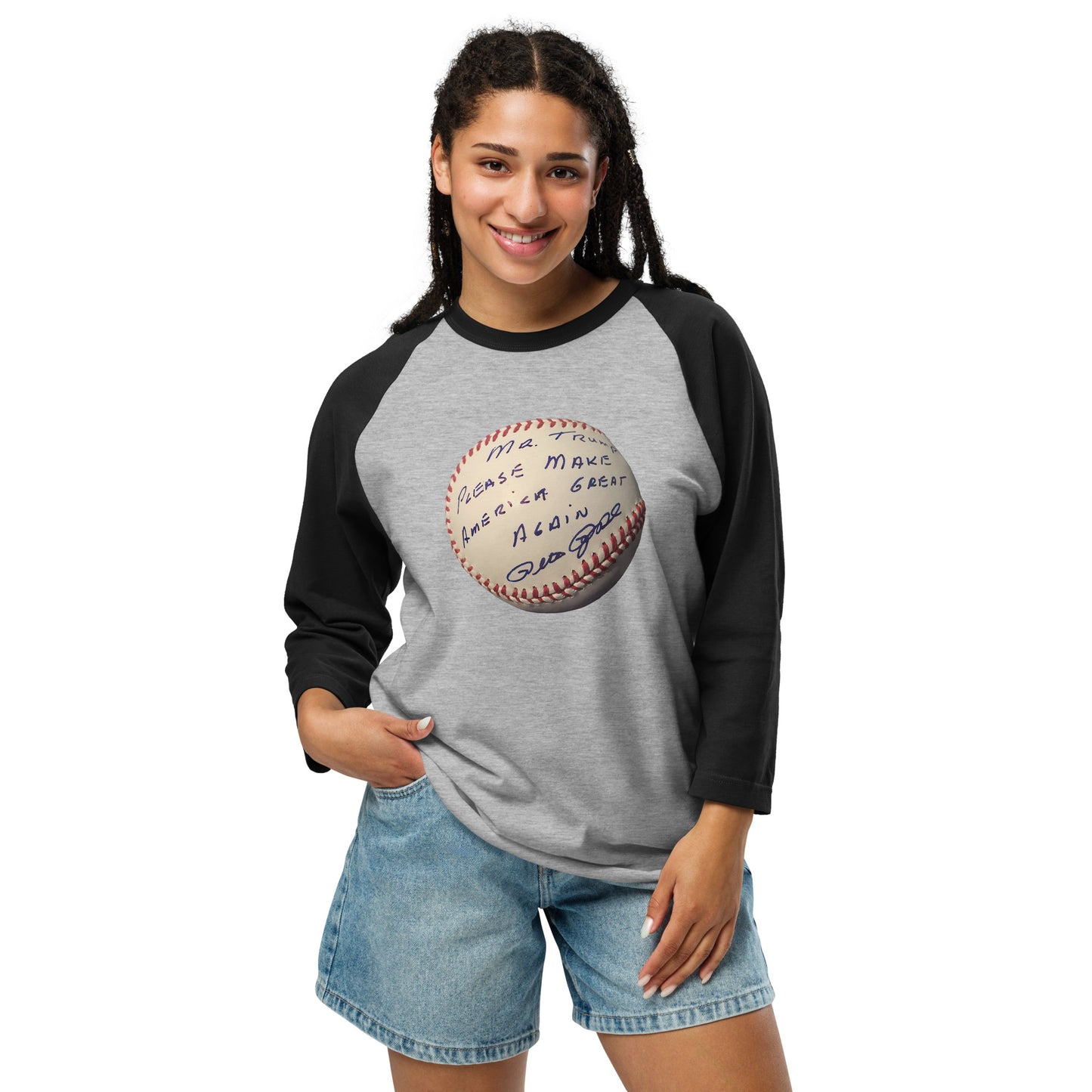 Pete Rose Baseball For Trump - 3/4 Sleeve Shirt