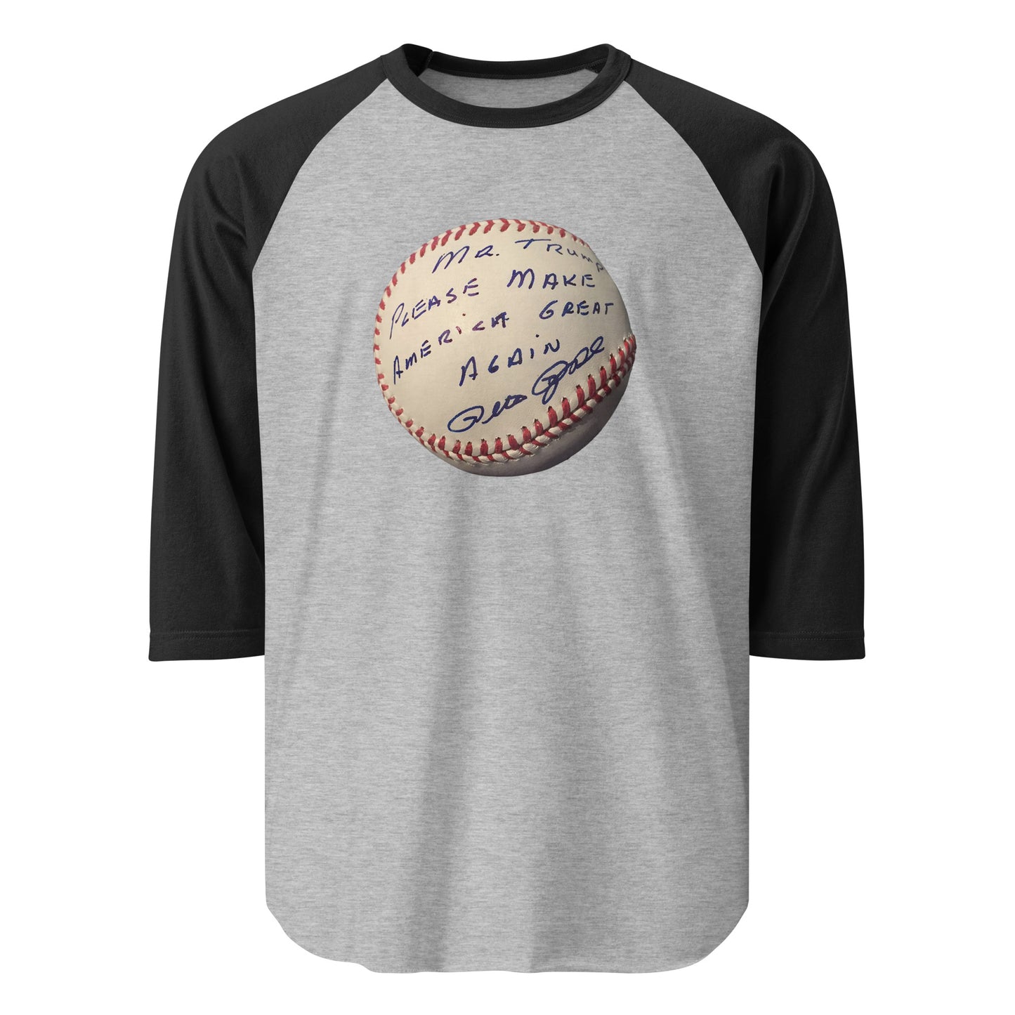 Pete Rose Baseball For Trump - 3/4 Sleeve Shirt