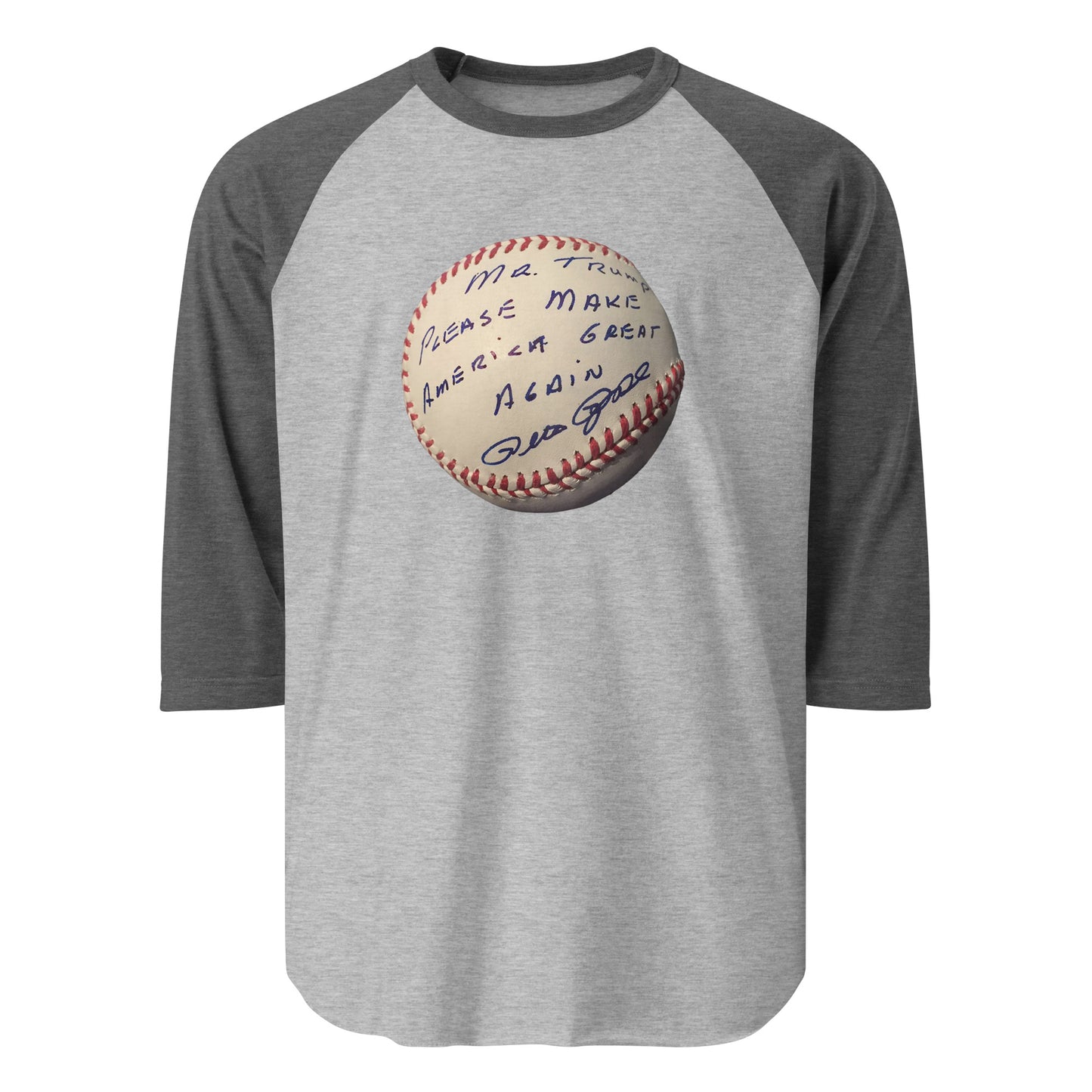 Pete Rose Baseball For Trump - 3/4 Sleeve Shirt