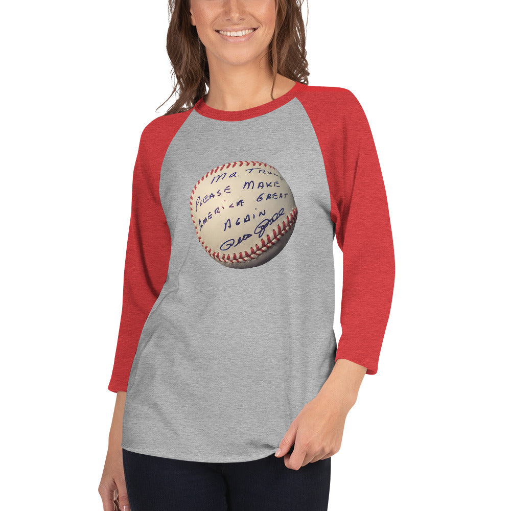 Pete Rose Baseball For Trump - 3/4 Sleeve Shirt