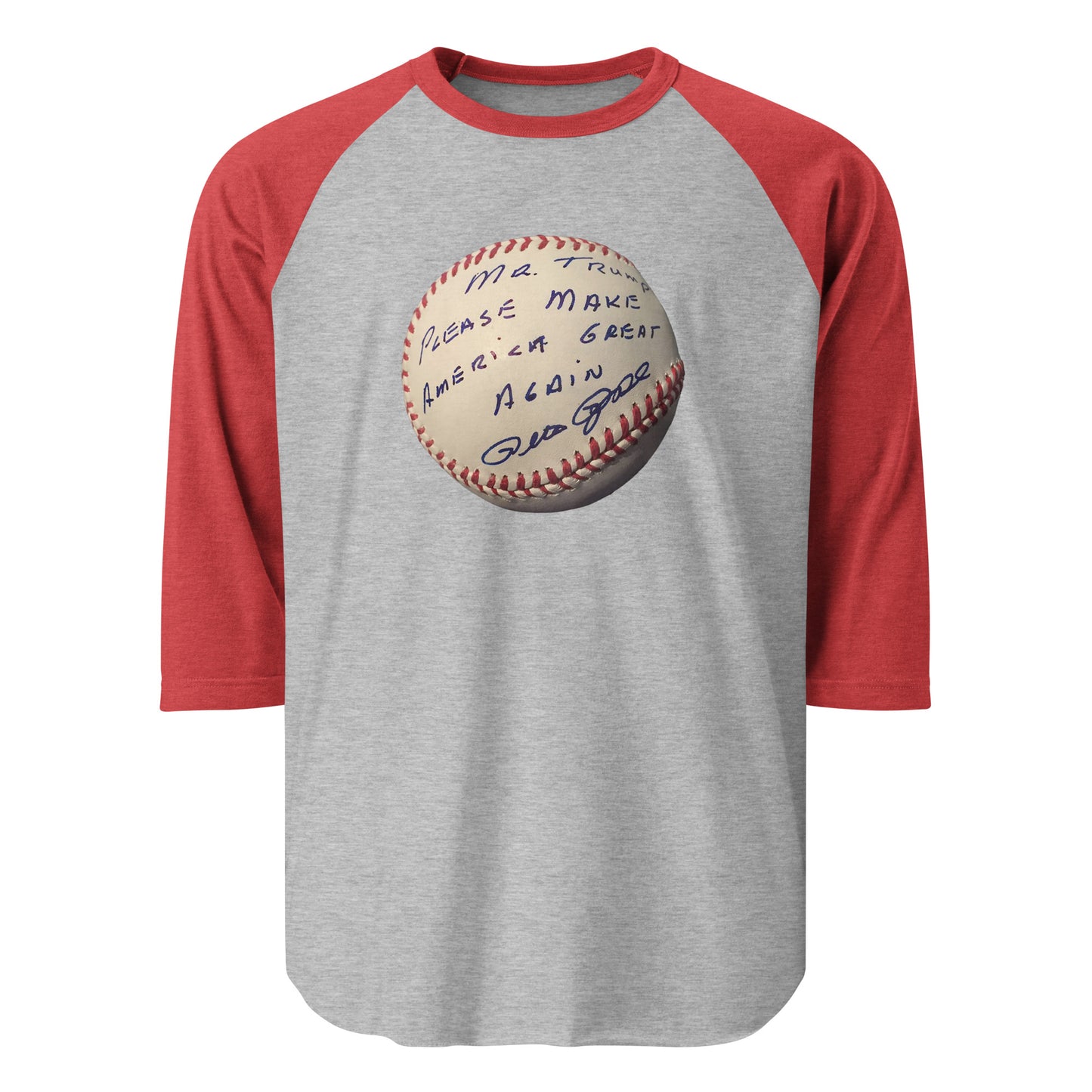 Pete Rose Baseball For Trump - 3/4 Sleeve Shirt
