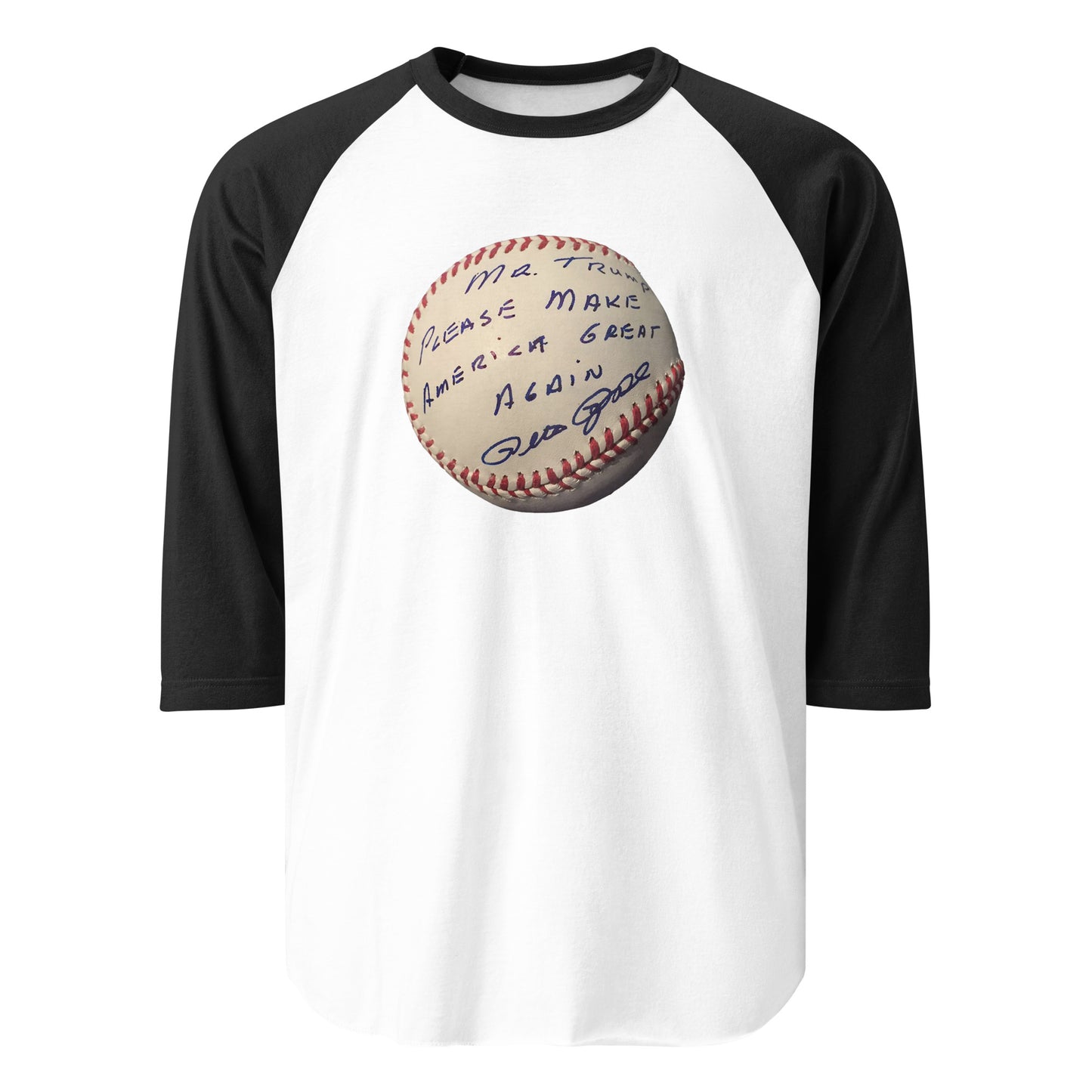 Pete Rose Baseball For Trump - 3/4 Sleeve Shirt