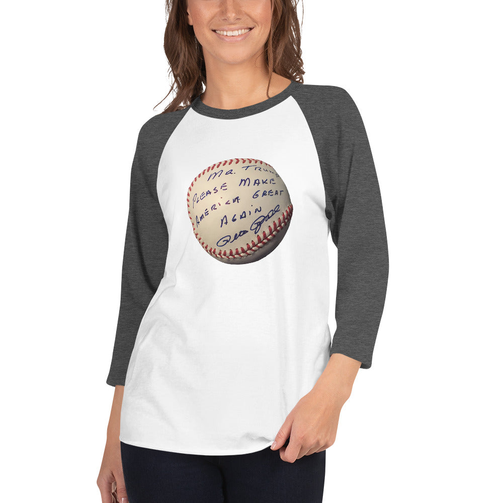 Pete Rose Baseball For Trump - 3/4 Sleeve Shirt