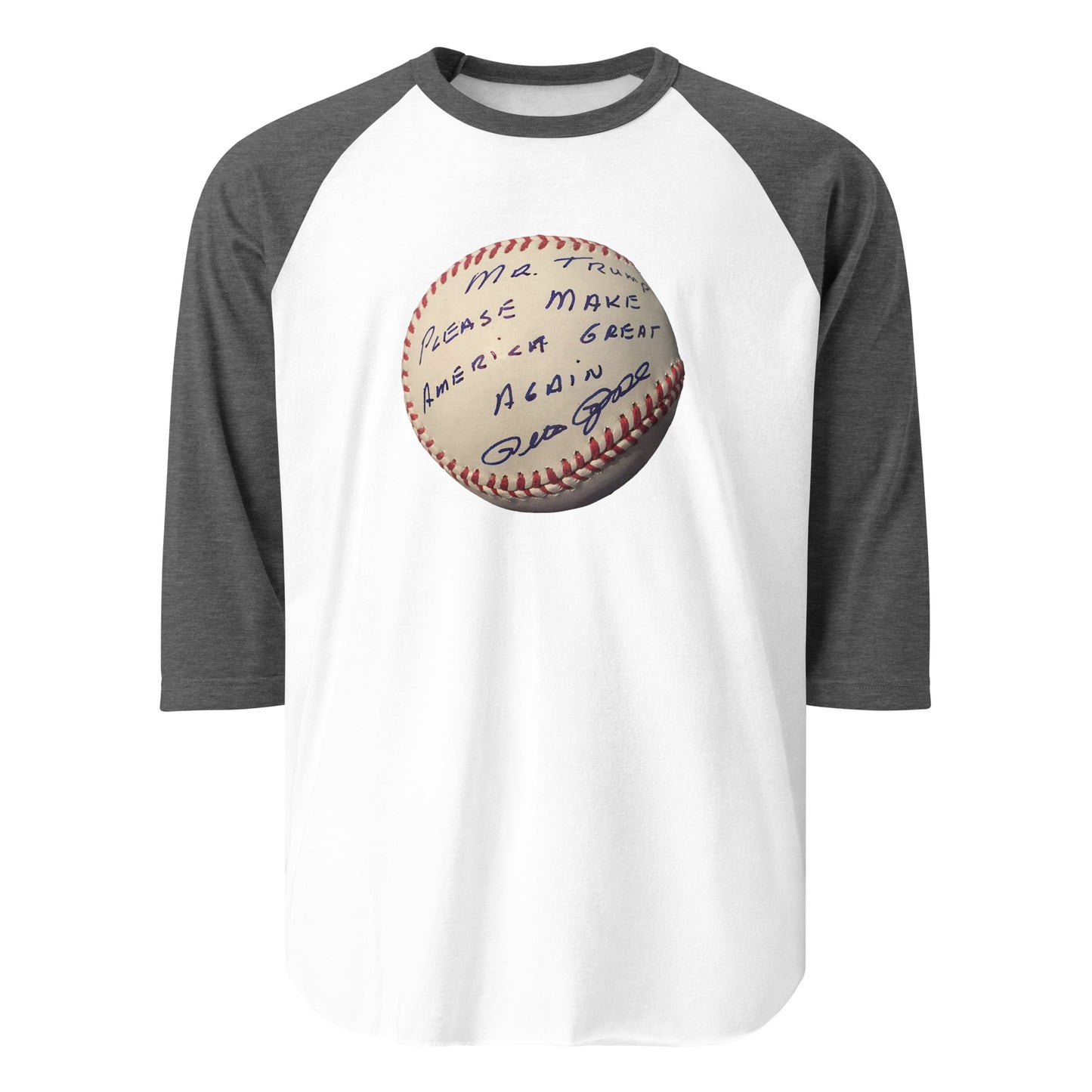 Pete Rose Baseball For Trump - 3/4 Sleeve Shirt