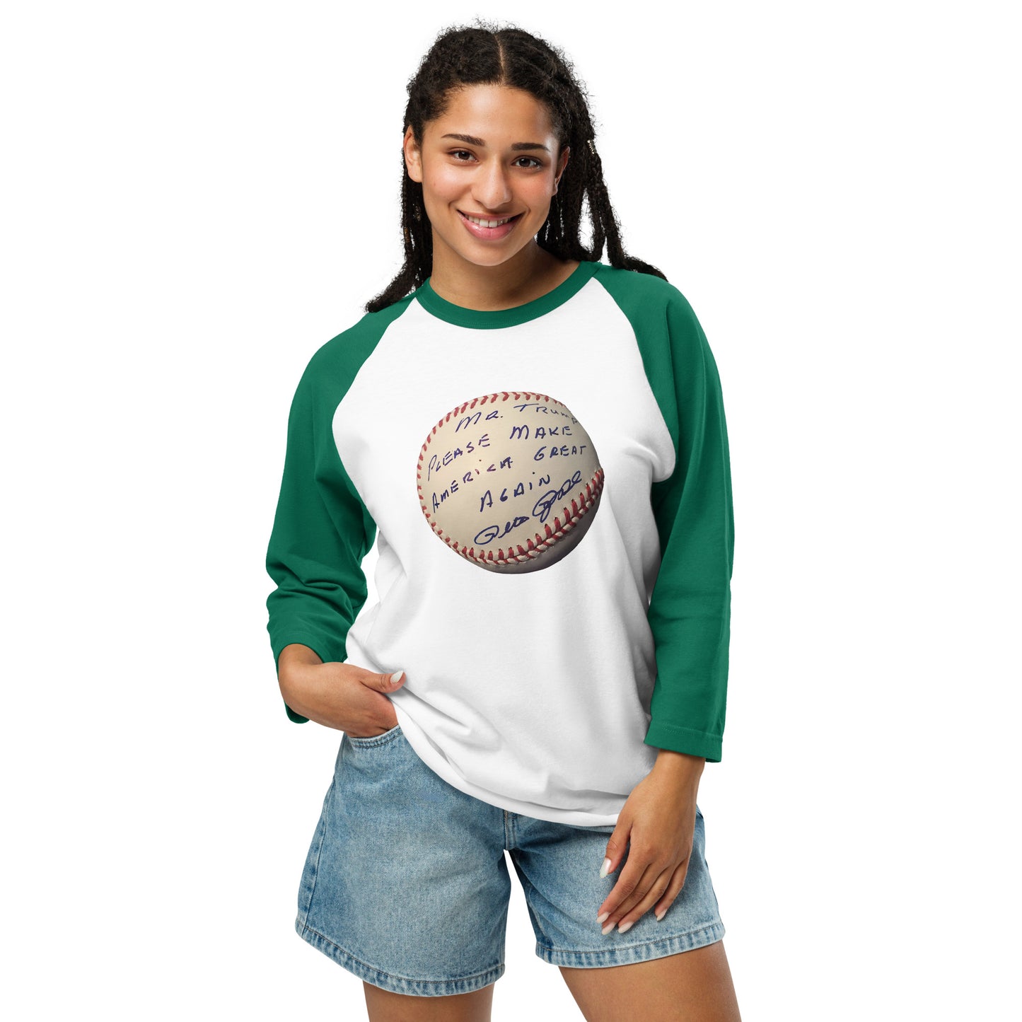 Pete Rose Baseball For Trump - 3/4 Sleeve Shirt