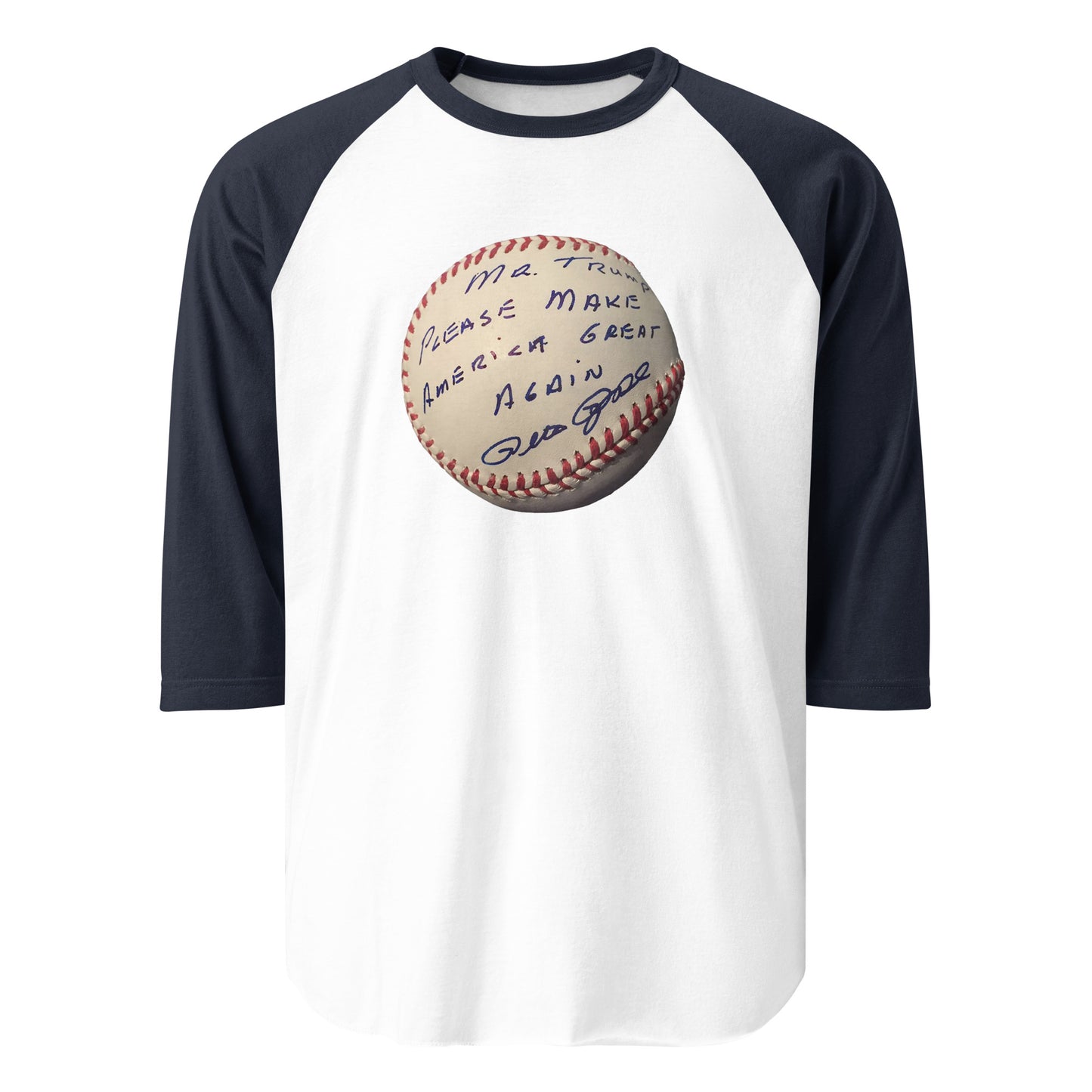 Pete Rose Baseball For Trump - 3/4 Sleeve Shirt