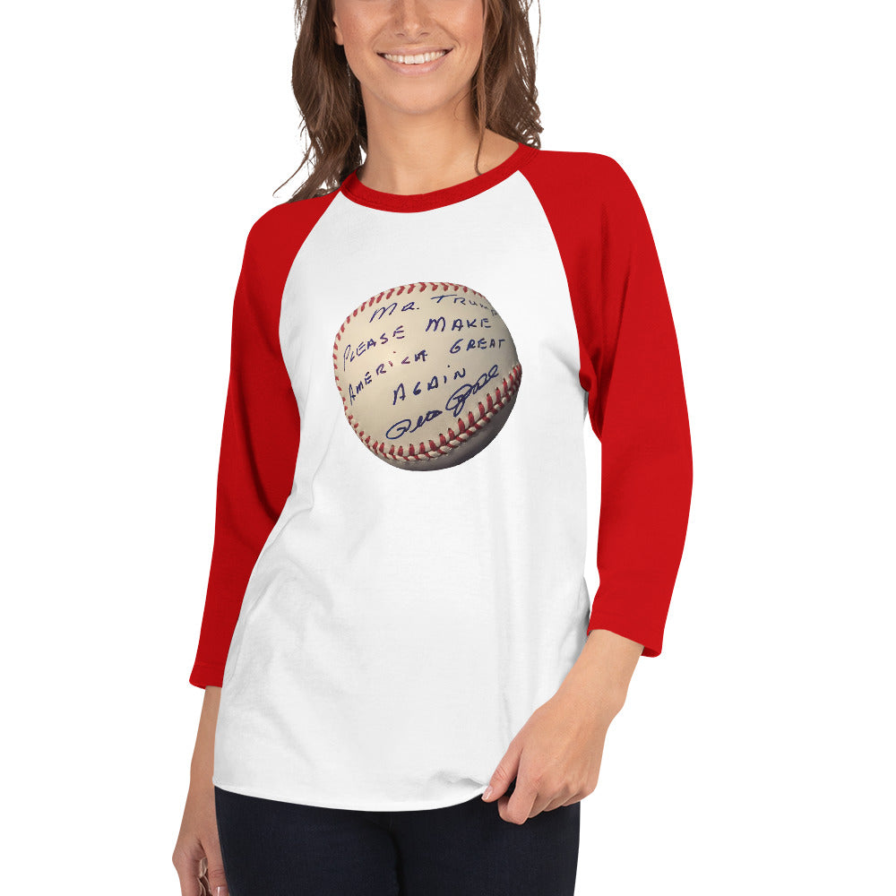 Pete Rose Baseball For Trump - 3/4 Sleeve Shirt