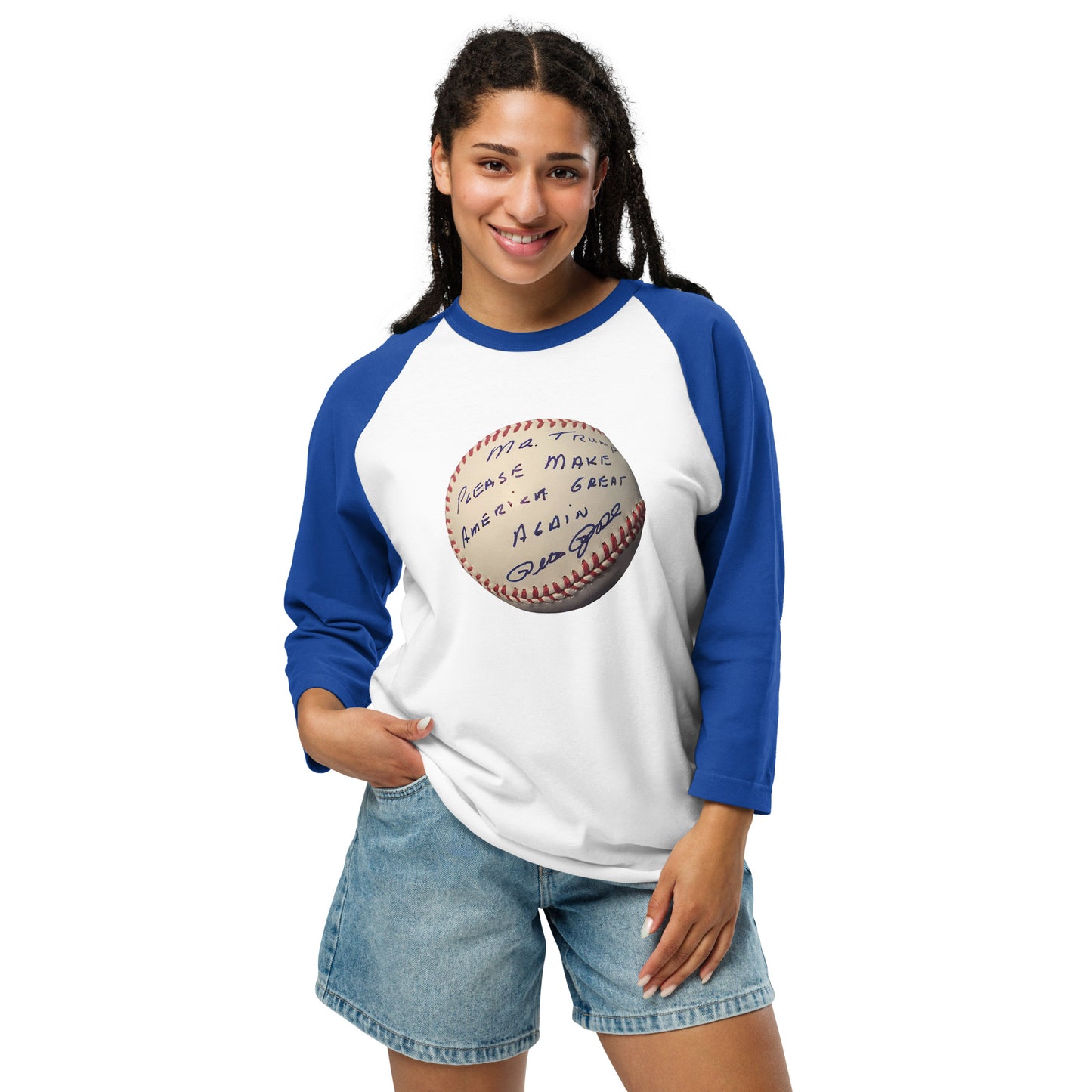 Pete Rose Baseball For Trump - 3/4 Sleeve Shirt