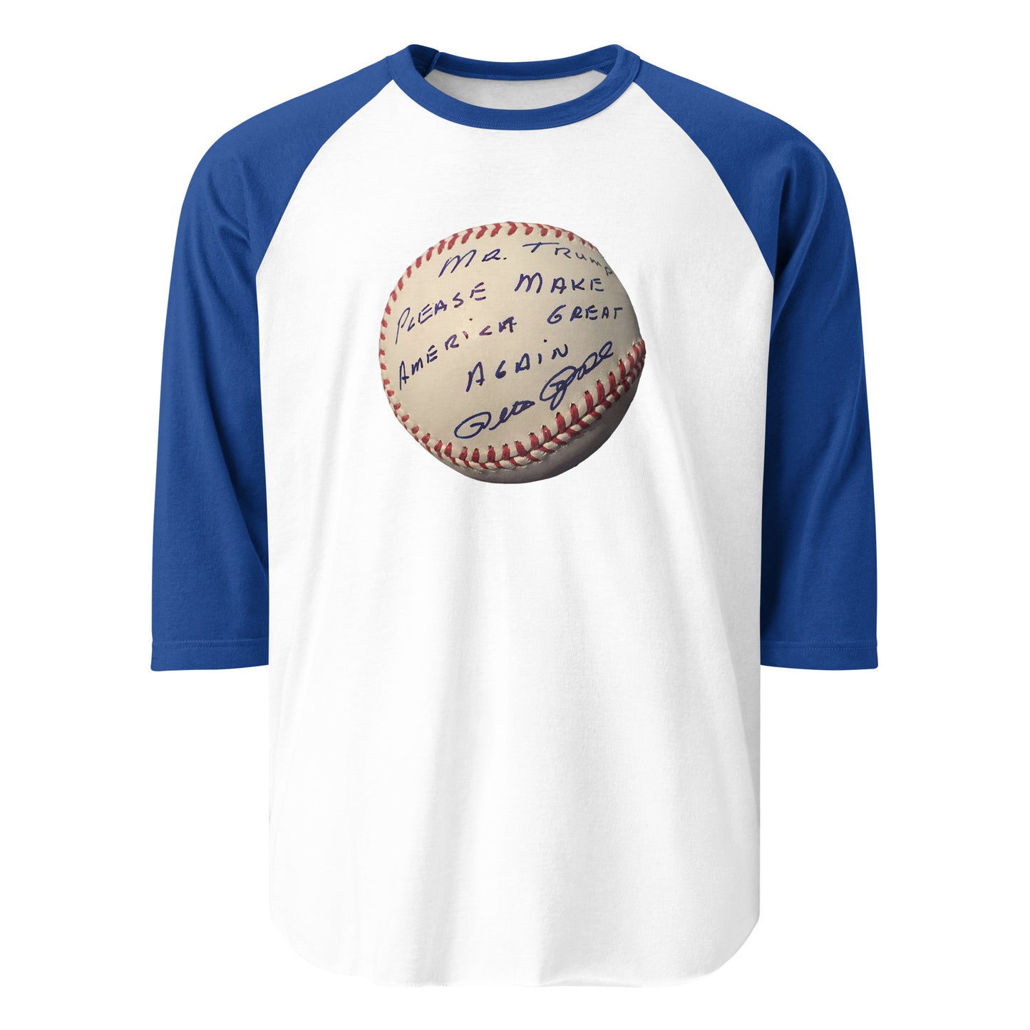 Pete Rose Baseball For Trump - 3/4 Sleeve Shirt