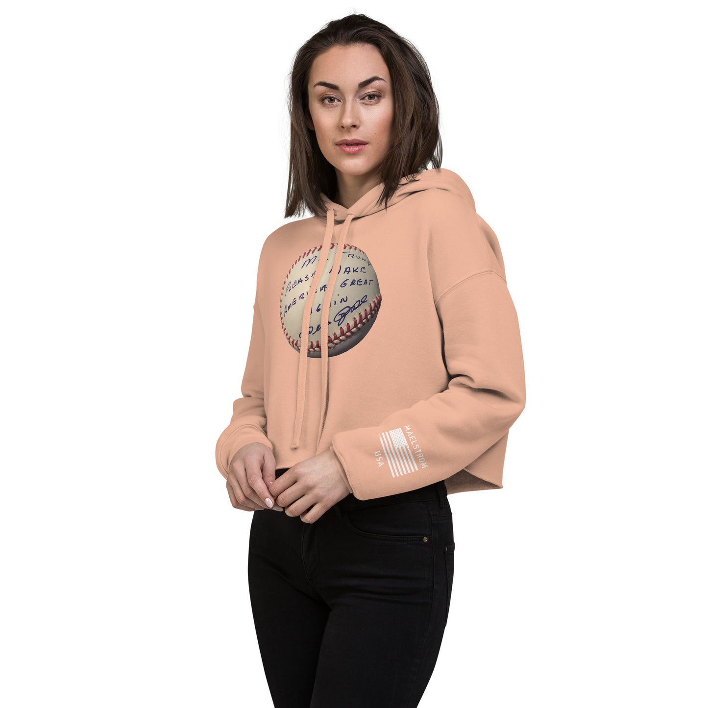 Pete Rose Baseball For Trump - Women's Crop Hoodie