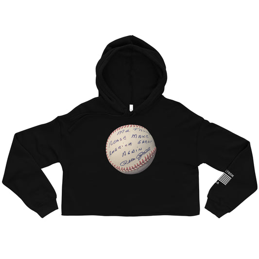 Pete Rose Baseball For Trump - Women's Crop Hoodie