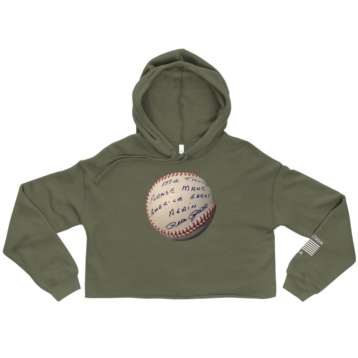 Pete Rose Baseball For Trump - Women's Crop Hoodie