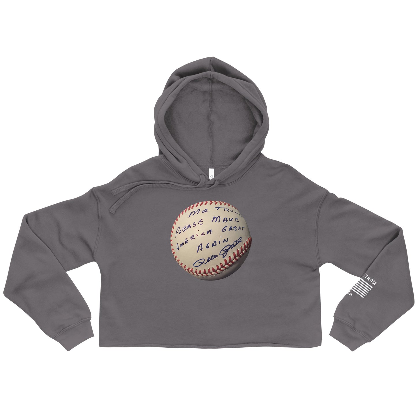 Pete Rose Baseball For Trump - Women's Crop Hoodie